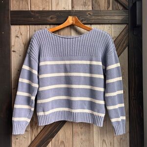 Lucky brand blue striped sweater size large